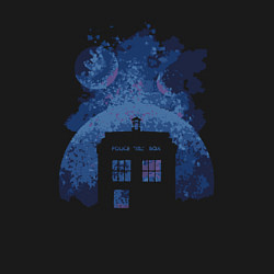 Свитшот хлопковый мужской Небесный тардис, цвет: черный — фото 2