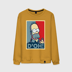 Свитшот хлопковый мужской Homer with donut, цвет: горчичный