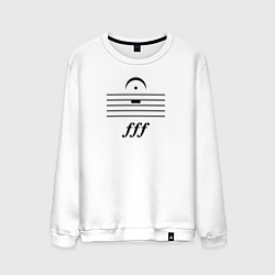 Свитшот хлопковый мужской Ffff тишина чёрный, цвет: белый