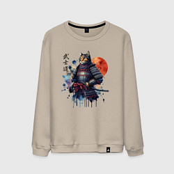 Мужской свитшот Cat samurai - bushido ai art
