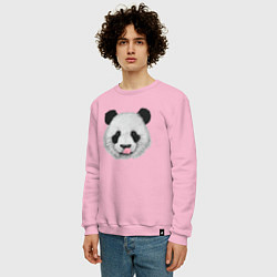 Свитшот хлопковый мужской Панда с языком, цвет: светло-розовый — фото 2