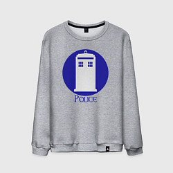 Свитшот хлопковый мужской Tardis police, цвет: меланж