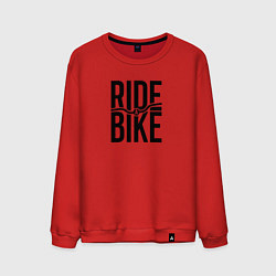 Свитшот хлопковый мужской Black ride bike, цвет: красный