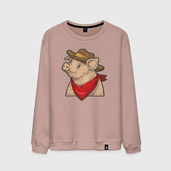 Мужской свитшот Свинка ковбой