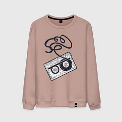 Свитшот хлопковый мужской Аудиокассета, цвет: пыльно-розовый