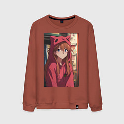 Мужской свитшот Евангелион Аска Лэнгли Сорью кошка