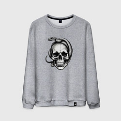 Мужской свитшот Череп со змеёй