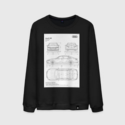 Свитшот хлопковый мужской Audi A8, цвет: черный