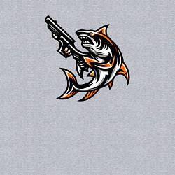 Свитшот хлопковый мужской Акула с пистолетом, цвет: меланж — фото 2