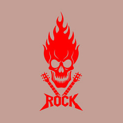 Свитшот хлопковый мужской Rock красный череп, цвет: пыльно-розовый — фото 2
