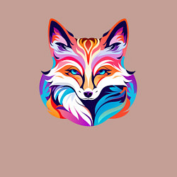 Свитшот хлопковый мужской Яркий разноцветный портрет лисы, цвет: пыльно-розовый — фото 2