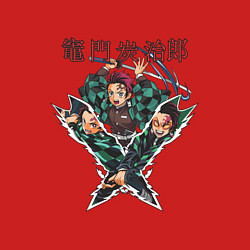 Свитшот хлопковый мужской Тандзиро в ярости Клинок рассекающий демонов, цвет: красный — фото 2