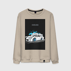 Свитшот хлопковый мужской Subaru авто, цвет: миндальный