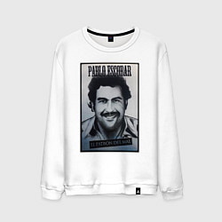 Свитшот хлопковый мужской Escobar draw portrait, цвет: белый