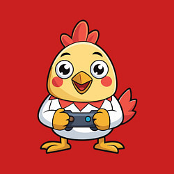 Свитшот хлопковый мужской Цыпленок геймер, цвет: красный — фото 2