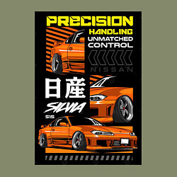 Свитшот хлопковый мужской Nissan Silvia авто, цвет: авокадо — фото 2