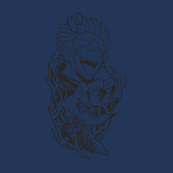 Свитшот хлопковый мужской Магическая битва Сукуна Юджи, цвет: тёмно-синий — фото 2