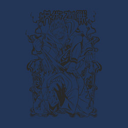 Свитшот хлопковый мужской Магическая битва Сукуна Денджи расширение простран, цвет: тёмно-синий — фото 2