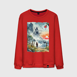 Мужской свитшот Ghost of Tsushima - watercolor