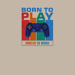 Свитшот хлопковый мужской Born to play - forced to work, цвет: миндальный — фото 2