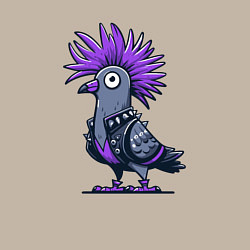 Свитшот хлопковый мужской Мультяшный голубь панк с ирокезом, цвет: миндальный — фото 2