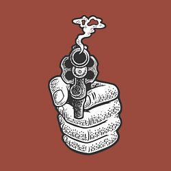 Свитшот хлопковый мужской Дымящийся пистолет, цвет: кирпичный — фото 2