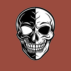 Свитшот хлопковый мужской Черно белый череп, цвет: кирпичный — фото 2