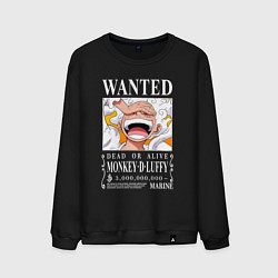 Свитшот хлопковый мужской Monkey D Luffy - wanted, цвет: черный