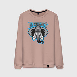 Свитшот хлопковый мужской Elephants team, цвет: пыльно-розовый