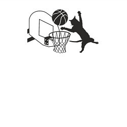 Свитшот хлопковый мужской Баскетбольный кот, цвет: белый — фото 2