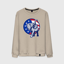 Свитшот хлопковый мужской USA elephant, цвет: миндальный