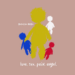 Свитшот хлопковый мужской Depeche Mode - love sex pain angel, цвет: пыльно-розовый — фото 2