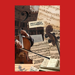 Свитшот хлопковый мужской Музыка эстетика, цвет: красный — фото 2