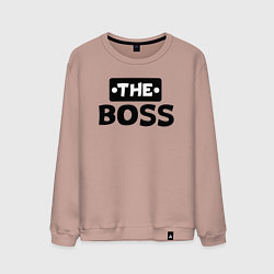Свитшот хлопковый мужской Boss начальник, цвет: пыльно-розовый