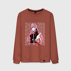 Свитшот хлопковый мужской Darling in the FranXX Милый из Франкса, цвет: кирпичный
