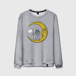 Мужской свитшот Астронавт с флагом на Луне