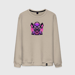 Свитшот хлопковый мужской Гиена с ирокезом панка, цвет: миндальный