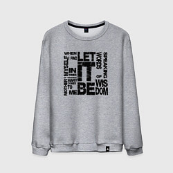 Свитшот хлопковый мужской Let It Be, цвет: меланж