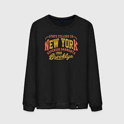 Свитшот хлопковый мужской New York Brooklyn, цвет: черный