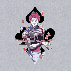 Свитшот хлопковый мужской Hunter x Hunter Хисока джокер, цвет: меланж — фото 2