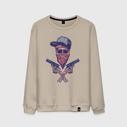 Свитшот хлопковый мужской Gangsta skull, цвет: миндальный