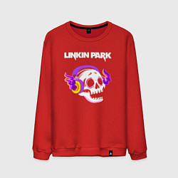 Мужской свитшот Linkin Park - неоновый череп