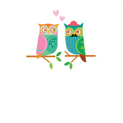 Свитшот хлопковый мужской Влюблённые совы, цвет: белый — фото 2