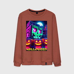 Мужской свитшот Halloween and Minecraft - collaboration