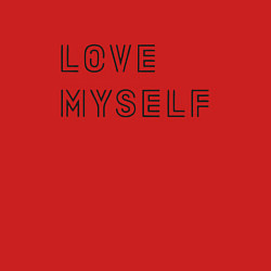 Свитшот хлопковый мужской BTS love myself надпись, цвет: красный — фото 2