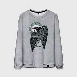 Мужской свитшот Кельтский ворон - скандинавский орнамент тату