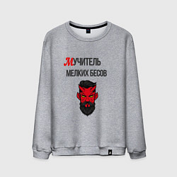 Свитшот хлопковый мужской Учитель мучитель мелких бесов, цвет: меланж