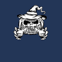 Свитшот хлопковый мужской Злая тыква, цвет: тёмно-синий — фото 2