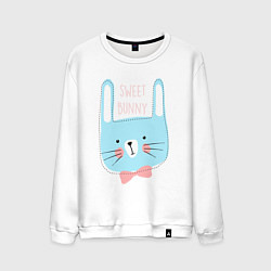 Свитшот хлопковый мужской Sweet bunny, цвет: белый