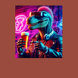 Свитшот хлопковый мужской Neon beersaur - neon glow, цвет: кирпичный — фото 2